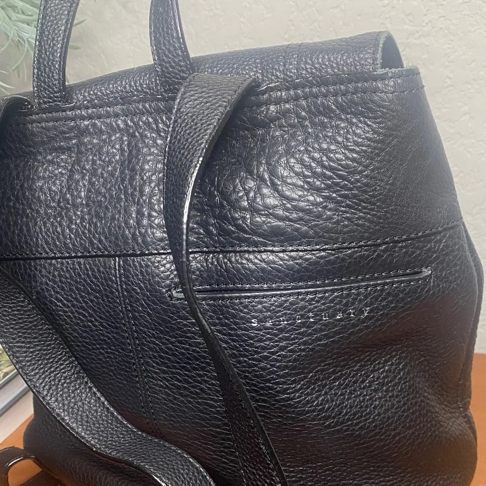 Sanctuary Black Pebbled Leather Backpack